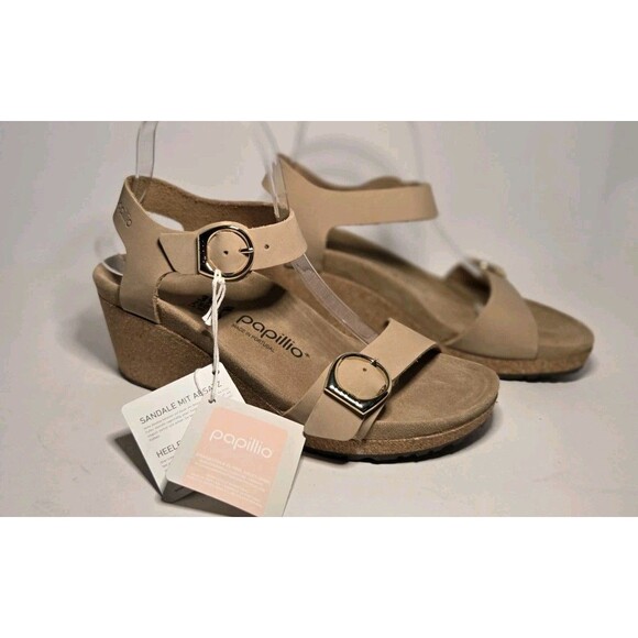 Birkenstock Papillio Soley Sandstone Suede Sandal Platform Wedge Sz EU 39 US 9 - Picture 1 of 10